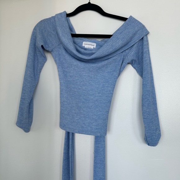 Like New - Ramona sky blue off the shoulder sweater xs - Picture 2 of 3
